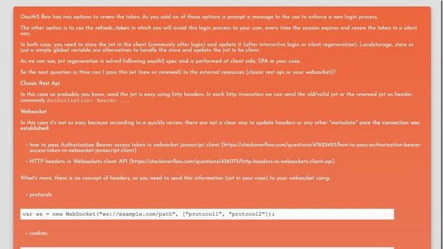 What's the best practice to renew a token for a WebSocket connection смотреть онлайн