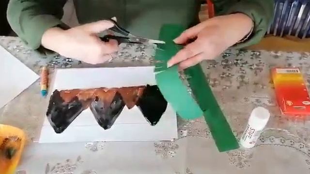 Рисование+аппликация "По горам, по долам"