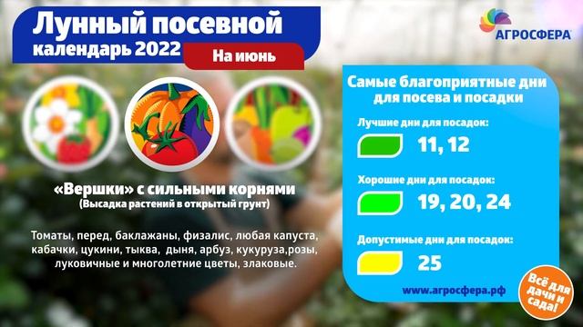 Лунный посевной #календарь на июнь 2022 - Высадка растений в грунт / агросфера.рф смотреть онлайн