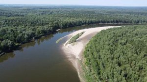 Вид с воздуха - село Язово Алтайский край, река Чумыш, база отдыха Русский дом