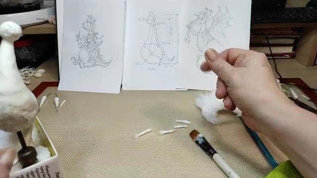 ??Ватная игрушка ДРАКОША СРЕДНЕНЬКИЙ. Урок 2 . Набор объема и формы. смотреть онлайн