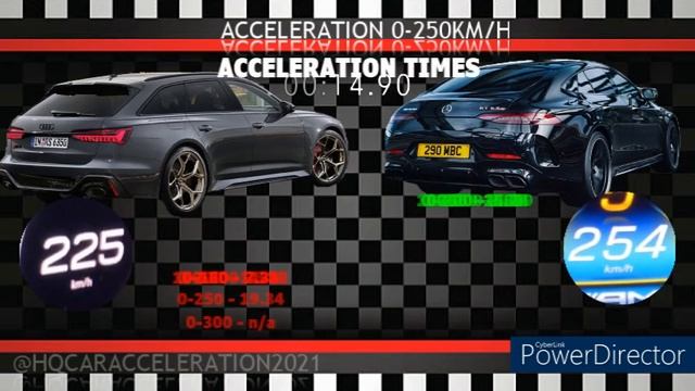 AUDI RS6 PERFORMANCE VS MERCEDES AMG GT63 S E PERFORMANCE ACCELERATION 0-250KM/H смотреть онлайн