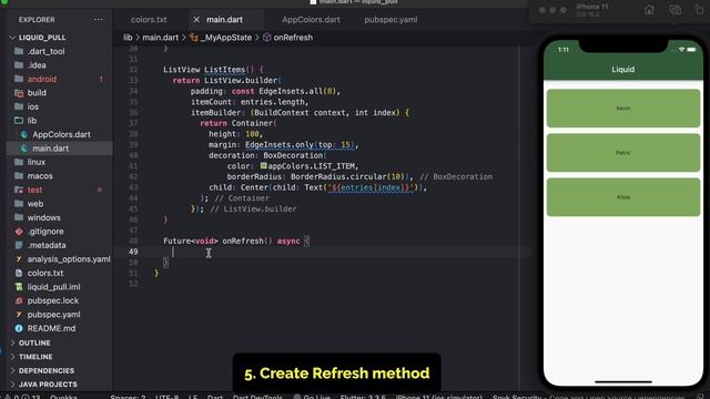 Flutter Liquid Pull to refresh Animation