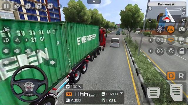 Mercedes Benz Actros Kontainer Driving (New MOD) - Bus Simulator Indonesia #7 - Android GamePlay