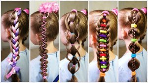 5 Способов оформить хвостик для девочки! ПРОСТЫЕ МИЛЫЕ КОСИЧКИ! Как заплести косу?