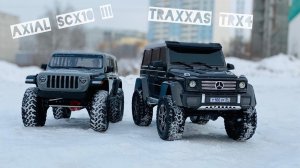 Winter off-road RС rides on Mercedes G500 AMG and Jeep Wrangler! winter rc adventure