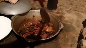ДИЧЬ В КАЗАНЕ НА КОСТРЕ С ГРИБАМИ. НОВЫЕ НОЖИ