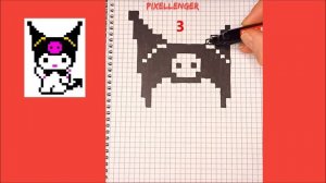 Куроми из аниме Май Мелоди Как рисовать по клеточкам Простые рисунки How to Draw Kuromi Pixel Art