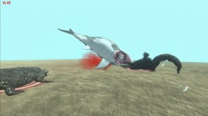 Мегалодон против Пуруссавр | Animal Revolt Battle Simulator