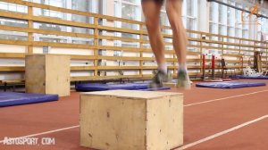 Прыжки на тумбу, за счет стоп - Увеличить прыжок.