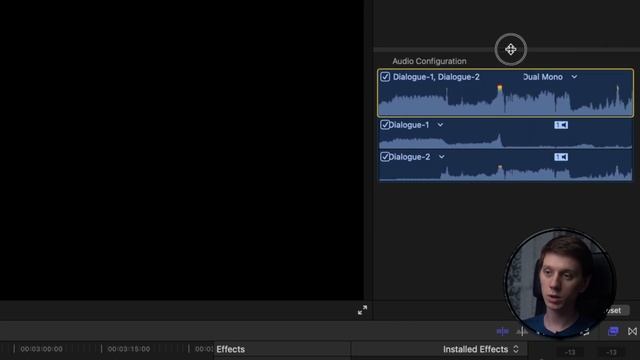 Как разделить разные каналы в звуковом файле в Final Cut Pro X
