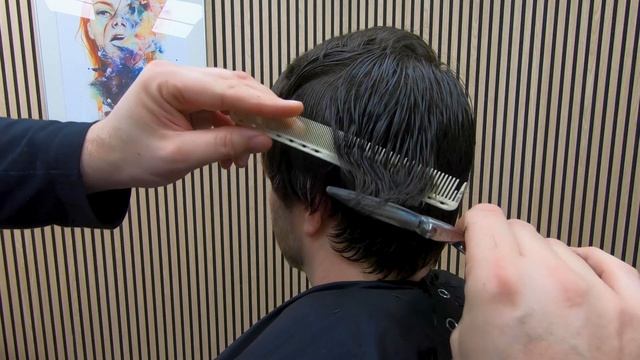 How To Scissor Cut Mens Hair | Medium Length Textured Mens Haircut | Gents Haircut with Shears