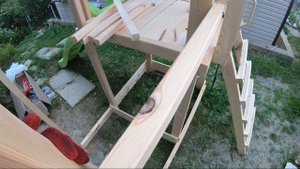 Сборка Деревянная детская площадка для дачи Раскрась сам Элемент 8, 3,5 х 3,2 м.Самсон. Часть 2.