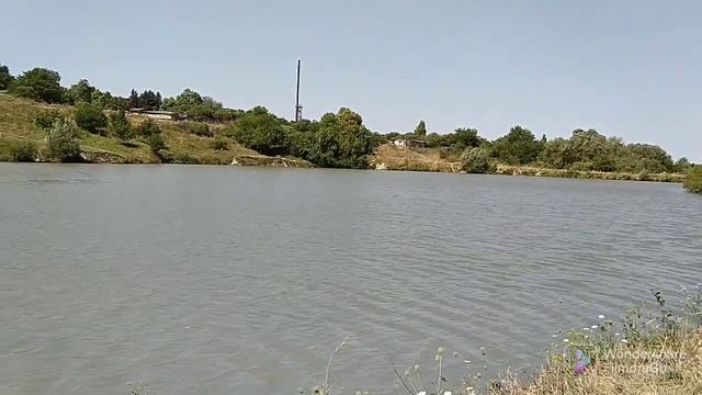 Рыбалка, Ставропольский край, село Привольное - первый пруд от села, нижний.. (плохой звук, ветер)