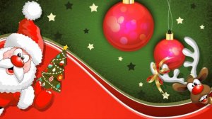 Футаж для видеомонтажа. Новогодний фон. Дед Мороз_олень.