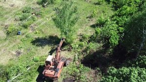 Корчевание деревьев экскаватором в п.Проницы. How to uproot trees?