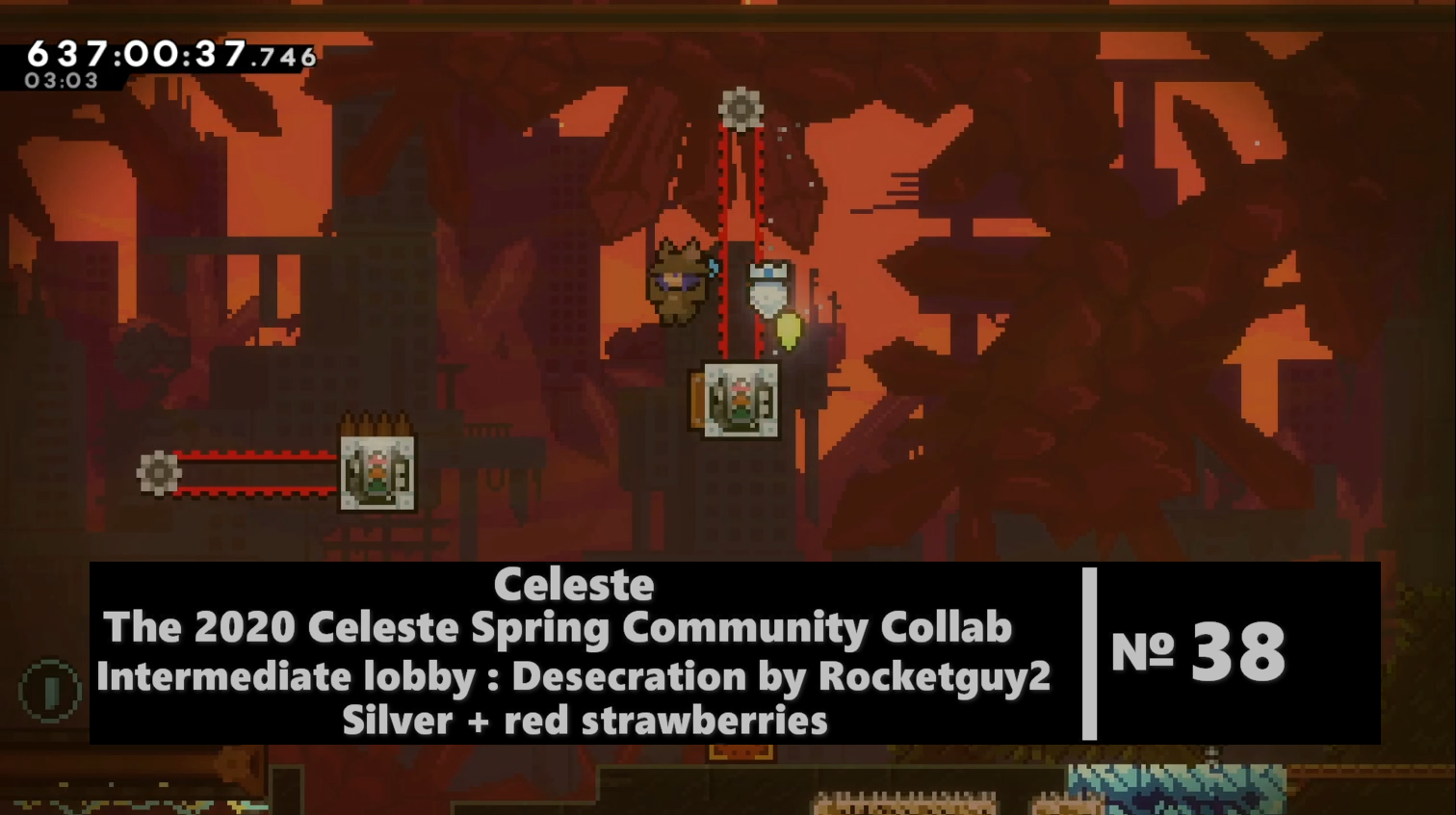 Celeste Spring collab 2020: Intermediate lobby Desecration by Rocketguy2  silver + red strawberries.