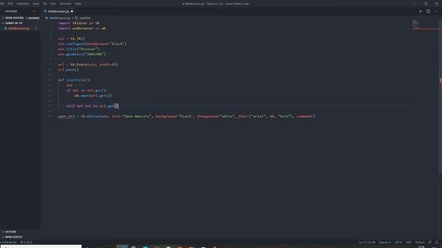 How to make a webbrowser in python tkinter?