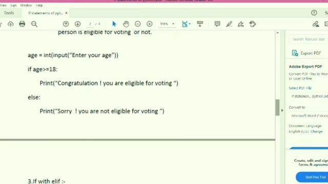 (class xi)if statements of python
