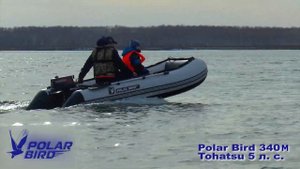 Polar Bird 340 М надувная моторная лодка ПВХ, с мотором тохацу 5 л.с., выход на глисс, скорость.