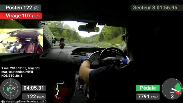 Honda Civic Type R FN2 Nurburgring Nordschleife 8min19:97 смотреть онлайн