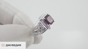 Перстень Мужской с Гранатом, Христианская тематика, Артикул КМ-303, серебро 925 пробы