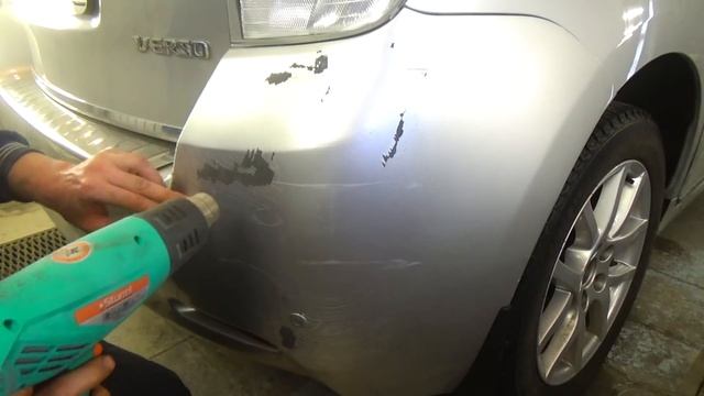 Как легко и просто выправить вмятину, на бампере. смотреть онлайн