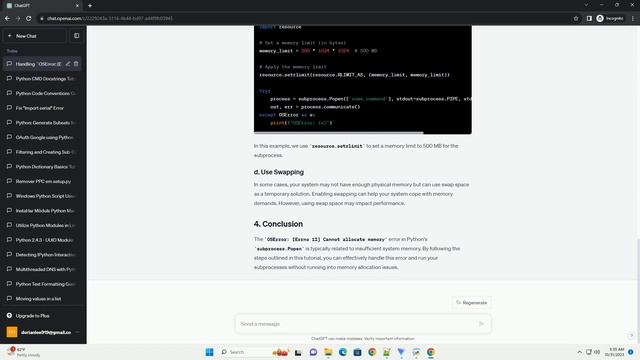 Python subprocess Popen erroring with OSError Errno 12 Cannot allocate memory after period of time