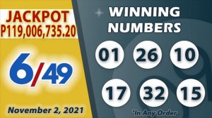 P253M Jackpot Ultra Lotto 6/58, EZ2, Suertres, 6 Digit, 6/42 and Superlotto 6/49 | November 2, 2021