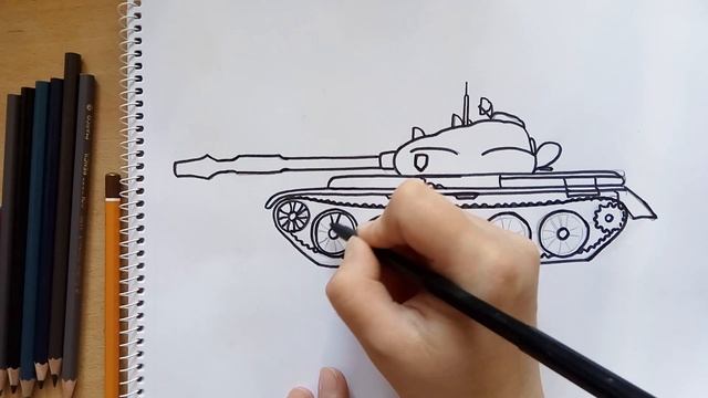 Как нарисовать танк T-62A. Камуфляж "Булат". World of tanks.