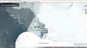 Антарктида. НЛО взлетает с острова . Снято со спутника.