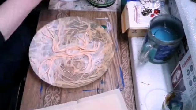 Декор тарелки в технике папье-маше. Денежное дерево. Diy. смотреть онлайн