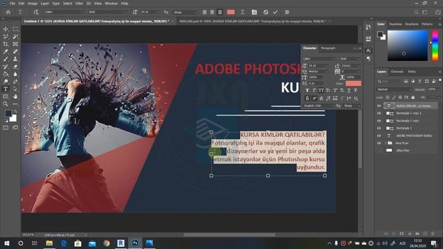Adobe Photoshop Dərsləri - Reklam Dizaynı Hazırlamaq - Create Ads Design смотреть онлайн
