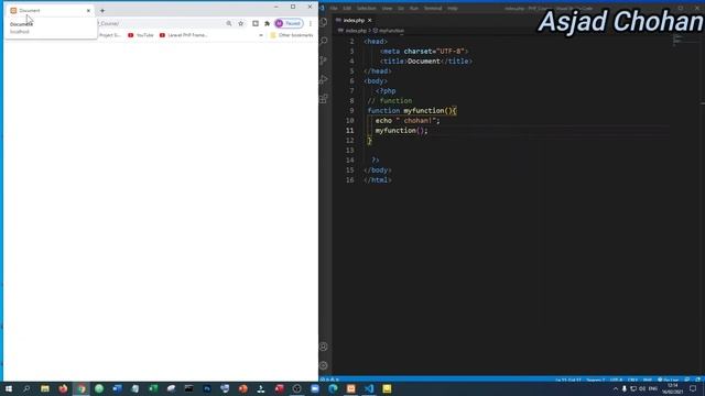 How to Create  Function in PHP | PHP Tutorial | Learn PHP | php function | asjad choha | php 2021