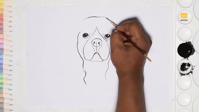 Cavalier King Charles Spaniel face drawing | How to draw A Dog head drawing смотреть онлайн