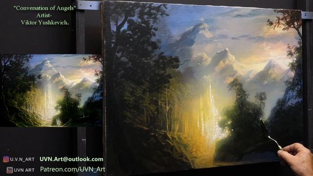 "Conversation of Angels" Acrylic. Artist-Viktor Yushkevich. #50 picture in 2020. смотреть онлайн