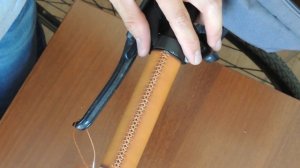Самодельные кожаные грипсы (ручки) для велосипеда.