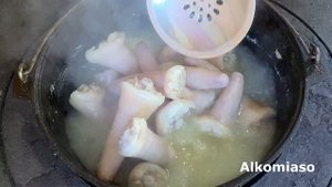 ХВОСТЫ в казане на костре tails in a cauldron! Рецепт проверенный временем! #хвосты