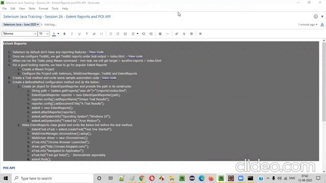 Selenium Java Training - Session 26 - Extent Reports and POI API смотреть онлайн
