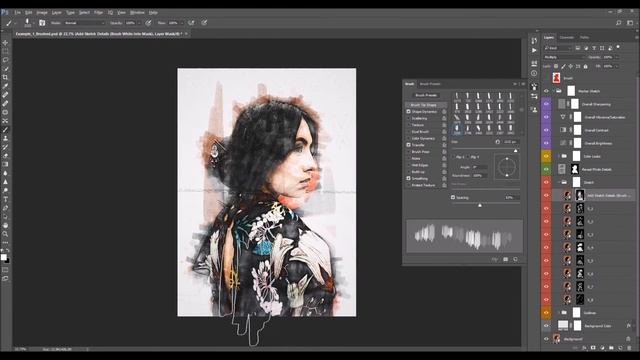 Marker Sketch Photoshop Effect | Adobe Photoshop Tutorial смотреть онлайн