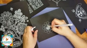 Как перенести рисунок на черную бумагу? Рисунок белым по черному. Декоративные фантазии.