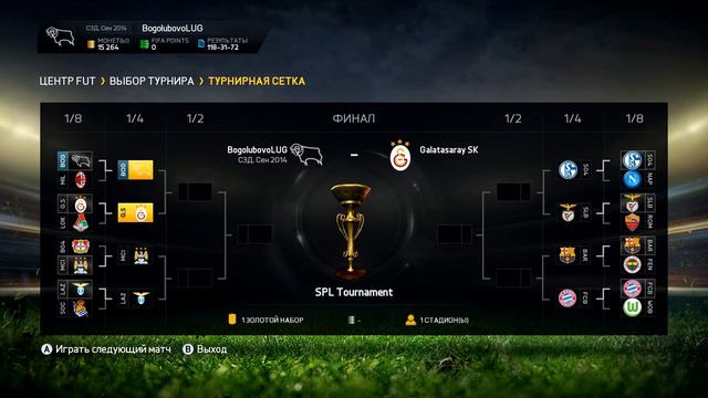 FIFA 15 - gameplay SPL Tournament |ЗОЛОТОЙ НАБОР + СТАДИОН за победу| смотреть онлайн