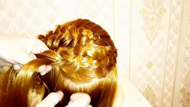 Урок 72. Коса из трёх кос. Плетение в технике трёх кос. Шикарная прическа на торжество.