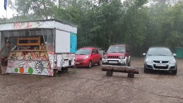 Ливень на реке Белой на Лодочной станции в Стерлитамаке, 27 июля 2022 смотреть онлайн