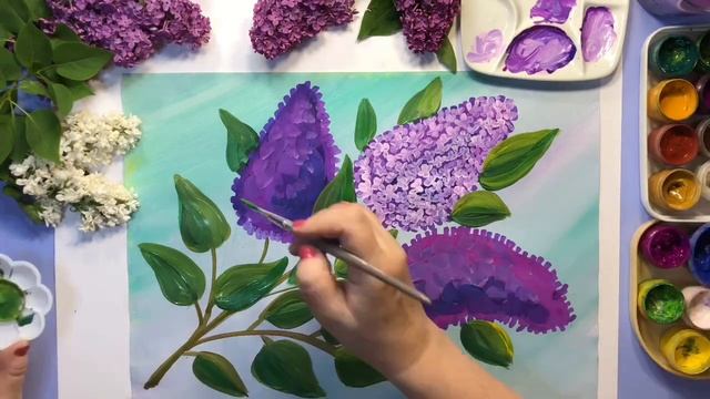Как нарисовать сирень.Рисование для детей5-10 лет.