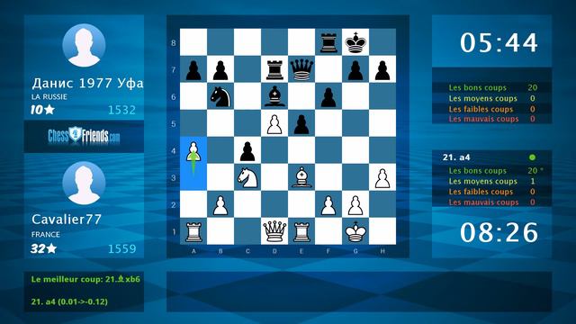 Chess Game Analysis: Cavalier77 - Данис 1977 Уфа : 1-0 (By ChessFriends.com) смотреть онлайн
