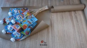 Что подарить ребёнку на год? Сладкий букет из детского питания. Идея подарка своими руками.