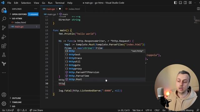 Golang + HTMX - Creating a Go webserver / HTMX Integration / Template Fragments