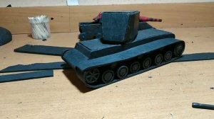 Как сделать советский тяжёлый танк КВ-2 из пластилина | 2 Часть