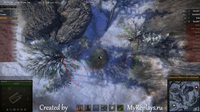 WOT: Arctic Region - M7 Priest - 8 frags - смотреть онлайн